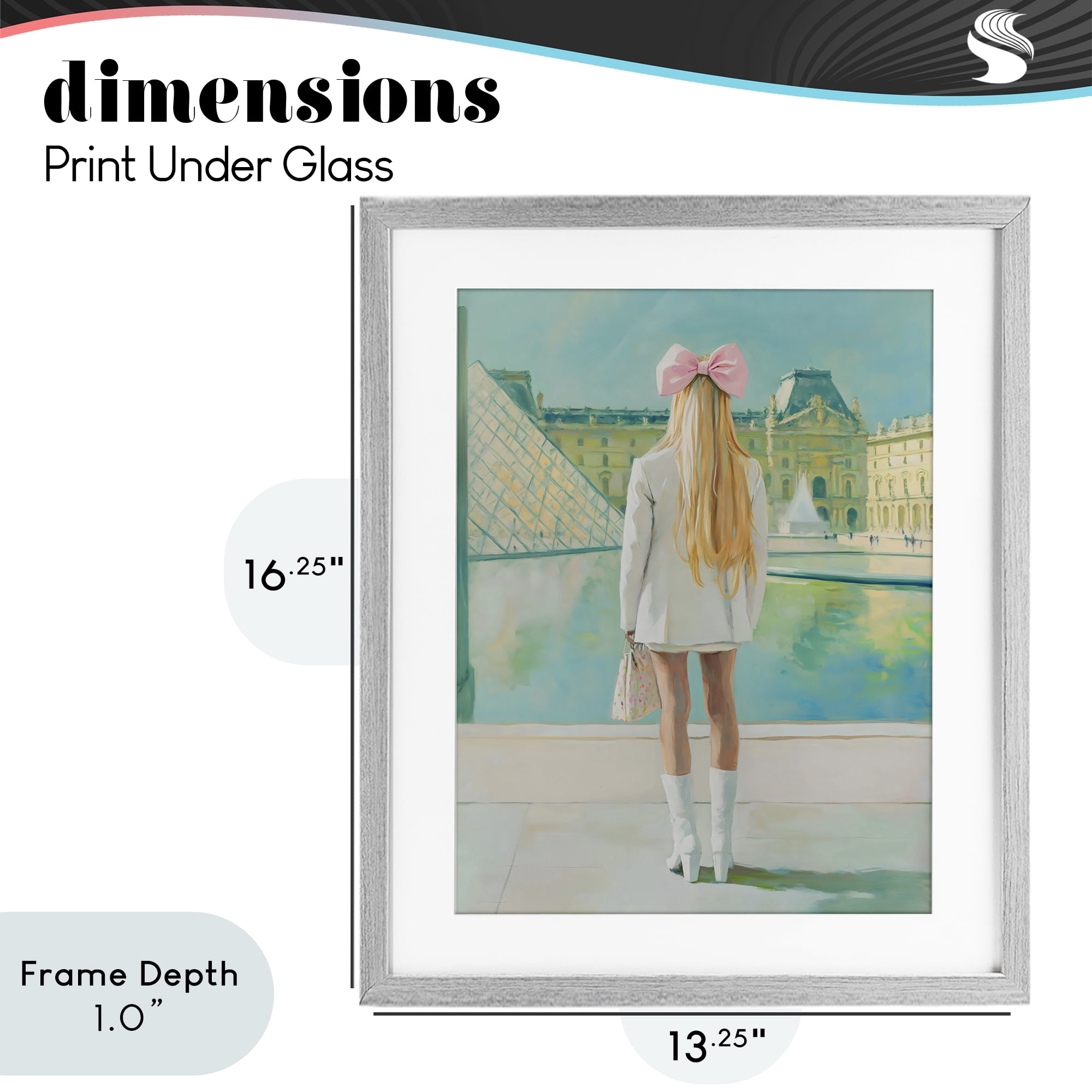 Stupell Industries Girl In Paris Observing Gray Framed Print Under Glass, design by The Prints Vibe