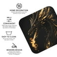 thumbnail image 2 of Disketp Black And Gold Fire Dragon Funny Coasters,6 Pcs Leather Coasters with Holder, Perfect Housewarming Hostess Gifts,Protect Furniture from Water Marks Scratch and Damage, 2 of 5