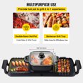 thumbnail image 4 of VEVOR 2 in 1 Electric BBQ Pan Grill Hot Pot Portable Hot Pot BBQ Grill 2400W, 4 of 9