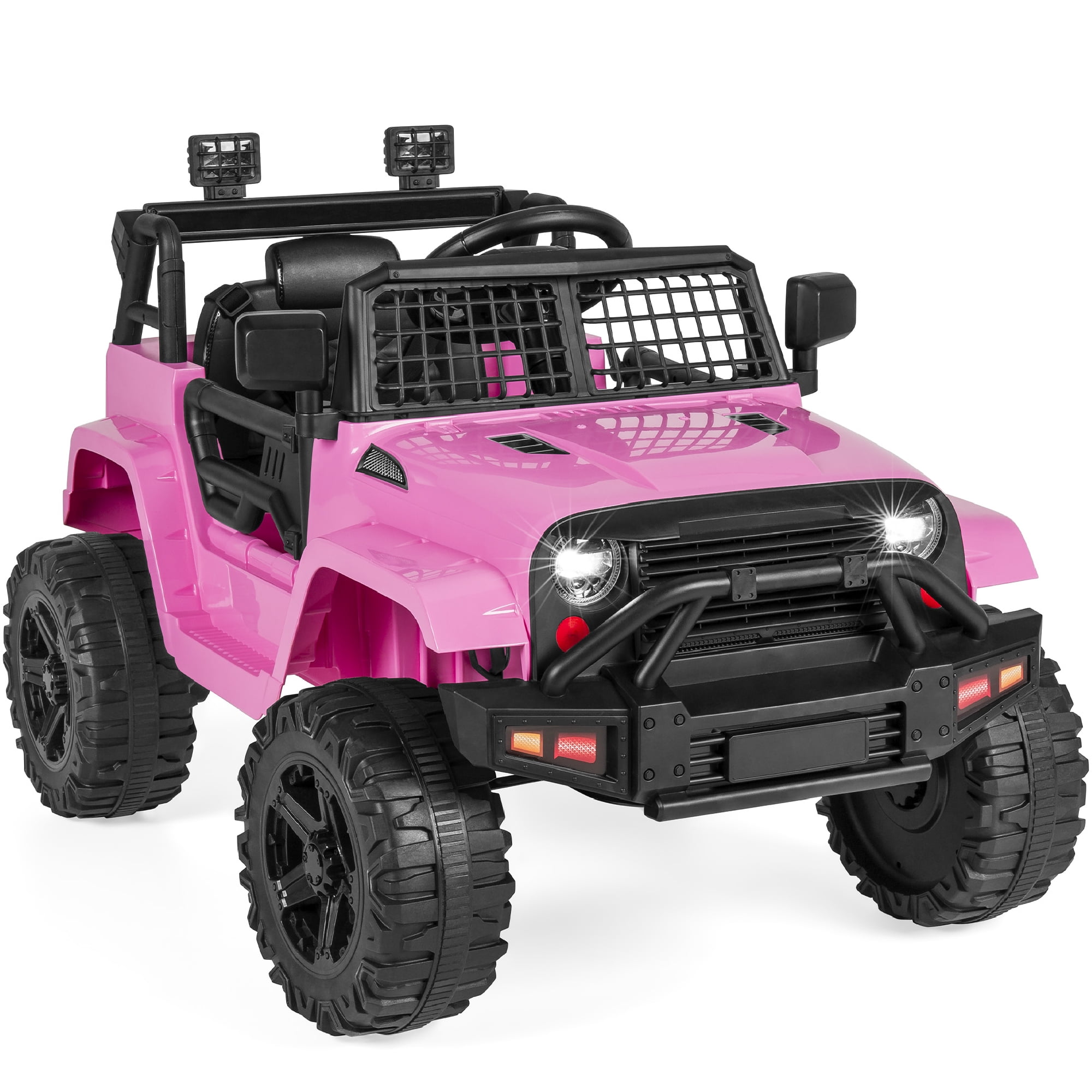 12V Kids SUV Ride On Car Toys Wheels Lights Music Safety Parent RC Control Pink 
