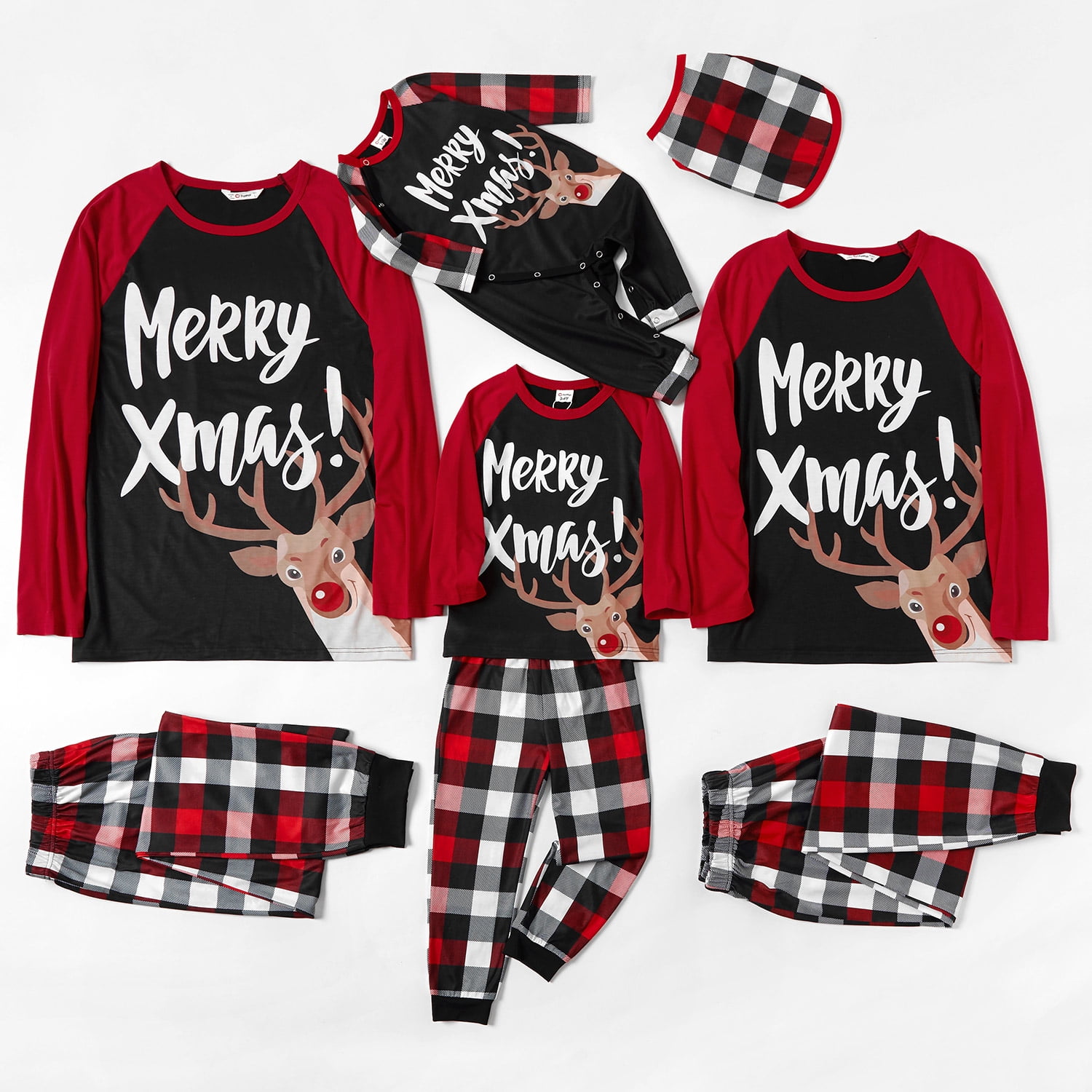 PatPat Mosaic Family Matching Reindeer Merry Christmas Pajamas Set Walmart