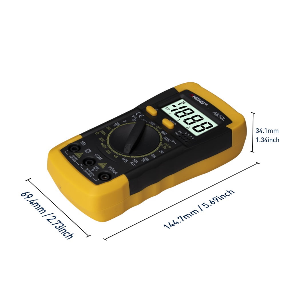 Multímetro digital,Voltímetro Digital Amperímetro Ohmímetro Multímetro Volt  AC DC Tester Mete