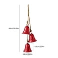 thumbnail image 3 of FeiBiQiuBi 3 Bell Cluster Red Metal Christmas Ornaments, 19.7" Vintage Hollow Cutout Hanging Iron Bells with Jute Rope, Rustic Holiday Tree Decorations for Xmas Wreath, Garland, Home Decor, 3 of 8