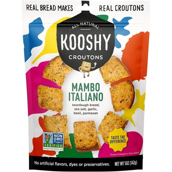 Pack of 6, Kooshy Mambo Italiano Croutons, 5 oz
