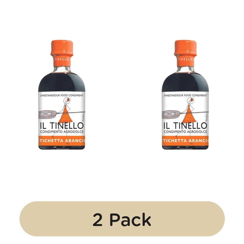 Il Tinello Balsamic Vinegar of Modena IGP Orange Label Medium Acidity 250ml, British Import (Pack of 2)
