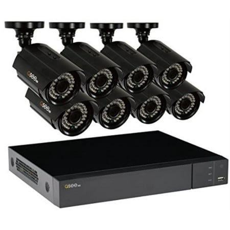 Q-See Surveillance System QTH163-8CN-2 16-Channel HD Analog DVR with 2TB Hard Drive 8-1080p Security Cameras Black