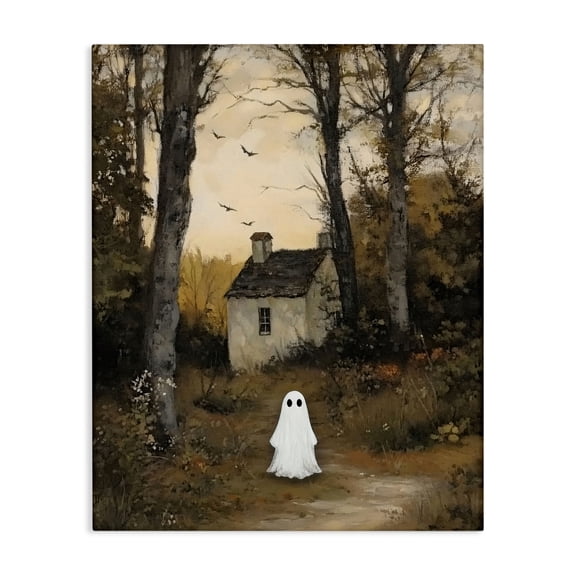 Little Ghost in Cottage Forest Canvas Wall Art, design by Arlington Prints