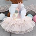 thumbnail image 4 of Vestido de gasa para mascotas, falda tutú de algodón, adorable ropa de una pieza para perros para primavera y verano (rosa, talla S), 4 of 7