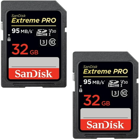 2 Pack of Sandisk Extreme PRO SDXC 32GB UHS-1 Memory Card, Up to 95/90MB/s Read/Write Speed (SDSDXXG-032G-ANCIN)