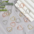 thumbnail image 4 of 15 Pcs 3 Colors Heart Shape Lock Charm Clasps Alloy Linking Rings Hook Closure Buckle Charm Pendant Keyring Small Spring Snap Hooks for Backpacks Handbags Key Rings Making Colorful, 4 of 7