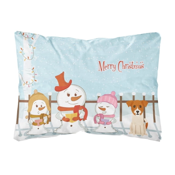 Carolines Treasures BB2439PW1216 Merry Christmas Carolers Jack Russell Terrier Canvas Fabric Decorative Pillow, 12H