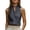 Dark Gray, variant on Women's Sleeveless Stand Collar Vest, Solid Color Sexy and Chic Casual Top, Breathable Tank for Everyday Leisure and Layering-Black