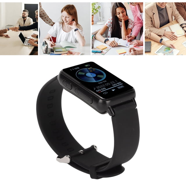 Digital Voice Recorder Watch, HD IPS Screen, BT, Timer Recording, Noise Reduction, Recording, Long Standby, Multiple Formats for Meeting Lectures Learning