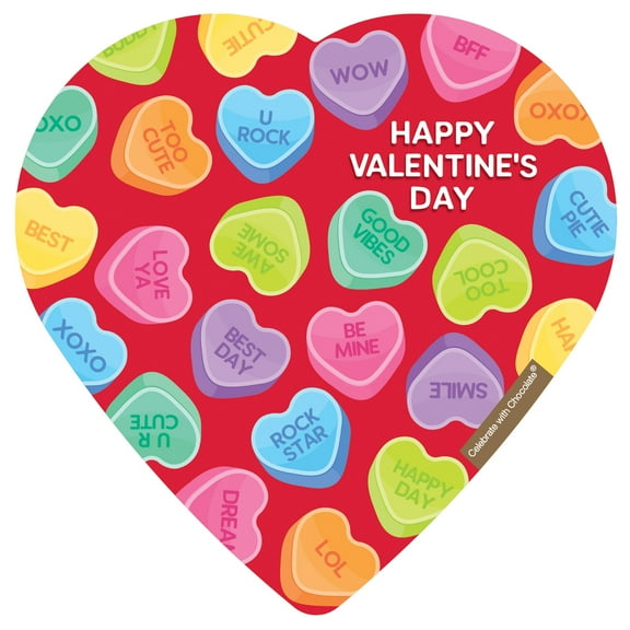 Elmer Chocolate Assorted Chocolate Social Media Conversation Heart 2oz 5 Pieces