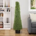 thumbnail image 2 of Northlight 5' Artificial Boxwood Cone Topiary Tree with Round Pot, Unlit, 2 of 5