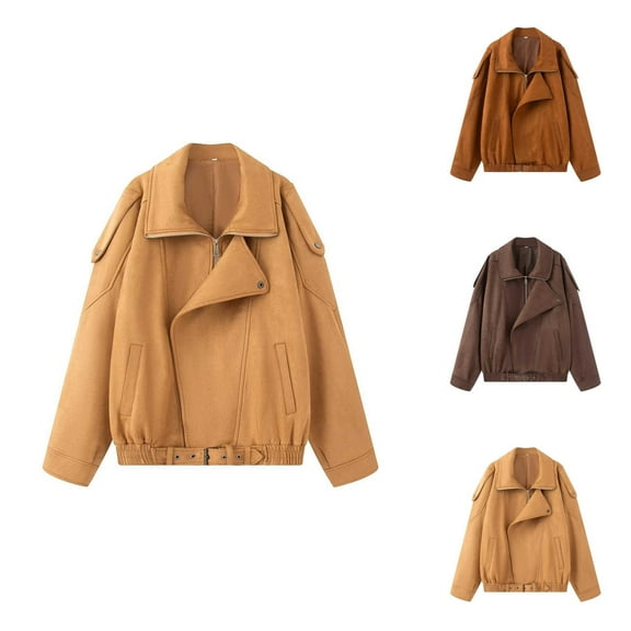 Women's Jackets Women's Outerwear Women's Autumn And Winter Loose Collar Suede Casual Jacket Jacket