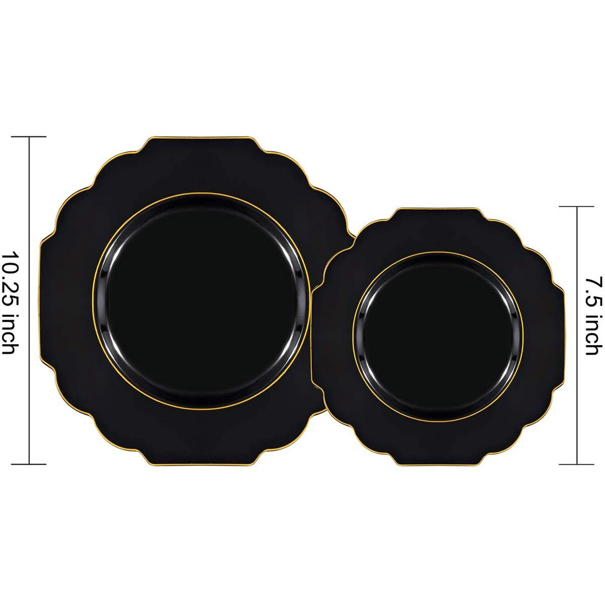 Black plastic dinner plates online