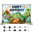 thumbnail image 3 of SUNOLIFE 5x3ft,Happy Birthday Kids Backdrops Banner Wild Animal Jungle Dinosaur Photography Background Party Decorations, 3 of 3