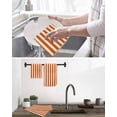 thumbnail image 5 of Burnt Orange Striped Hand Towels Set,Waffle Weave Kitchen Towels 4 Pieces,Microfiber Hair Face Bath Tea Towel Absorbent Quick Drying Cleaning Dish Cloths,Thanksgiving Orange White Stripes 15.7"x23.6", 5 of 7