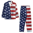 thumbnail image 2 of SEANATIVE American Flag Pajamas for Men Button Down Pajamas 2 Piece Long Sleeve Sleepwear Tops with Pants Size XL Daily Loungewear Lightweight Pj Set Night Wear,4 of July, 2 of 6