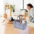 thumbnail image 6 of SATRINO Diaper Caddy - Nursery Storage Bin and Car Organizer for Diapers and Baby Wipes - Grey, Regular, 6 of 8