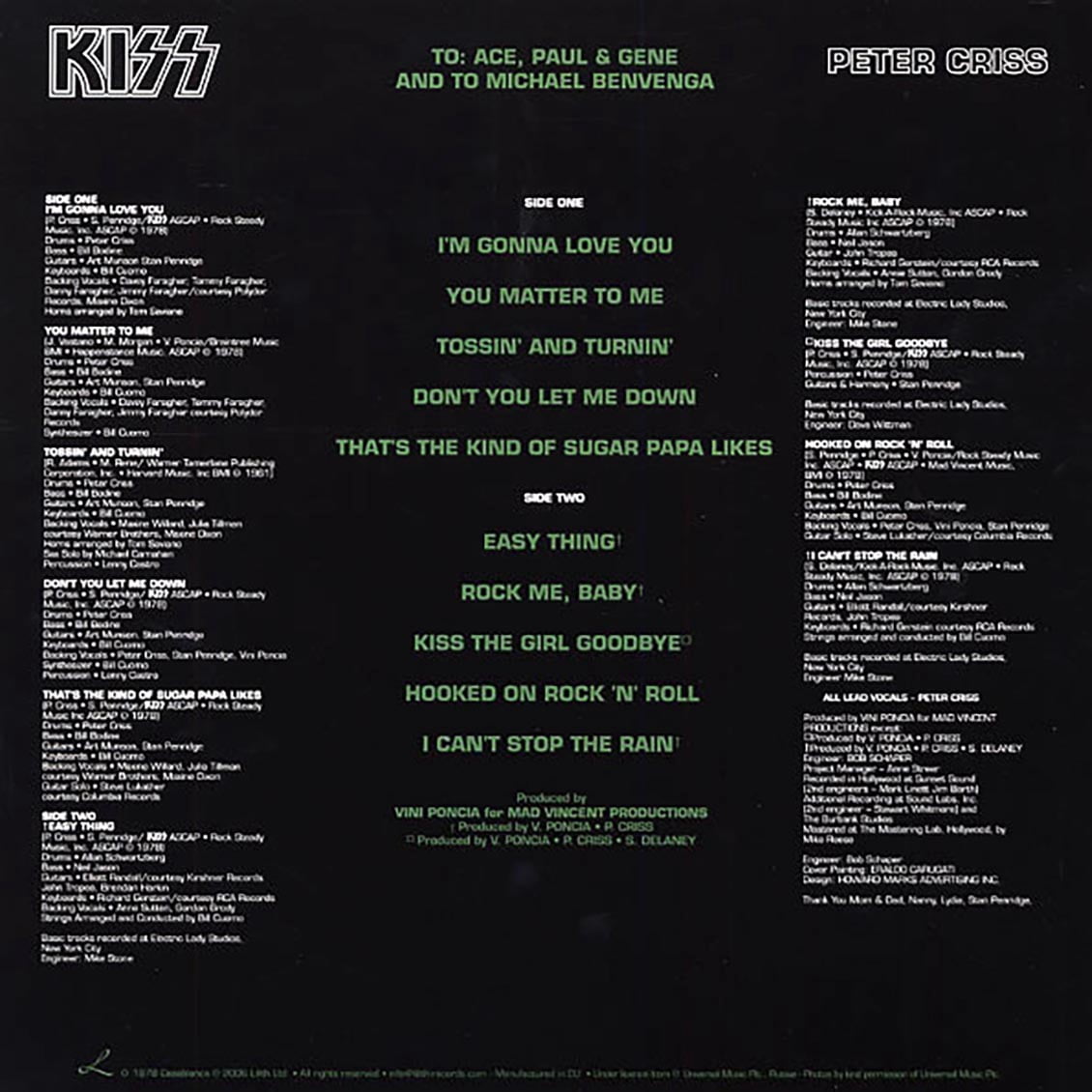 Kiss - Peter Criss - Music & Performance - Vinyl - Walmart.com