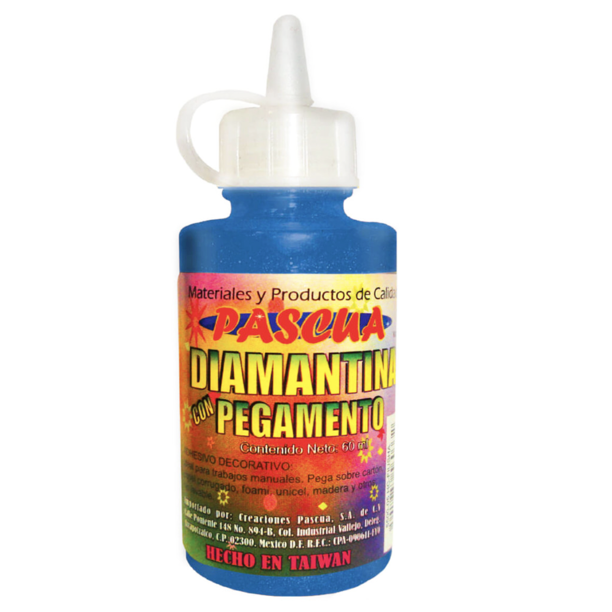 Pegamento Glitter con diamantina PASCUA purpurina 60ML para manualidad, escolar y album de Recortes Tarjeta