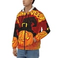 thumbnail image 3 of Vsdgher Halloween Pumpkin Mens Hoodies Zip Hoodie, Hoodies for Men, Zip-up Hooded Sweatshirt-3X-Large, 3 of 5