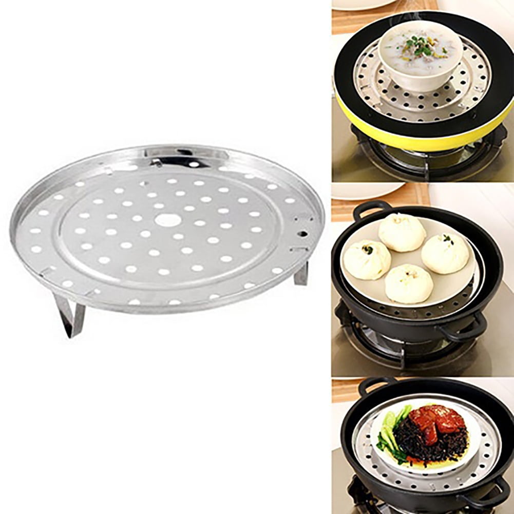 18CM Steamer Shelf Rack Stainless Steel Stand Pot Steaming Tray Hot J6Y3 