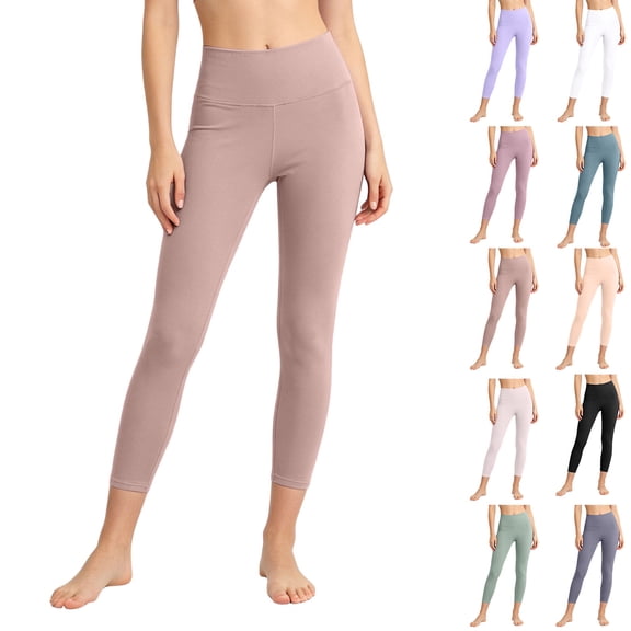 Aboser Capri Yoga Leggings for Women Tummy Control High Waist Tights Plus Size Lightweight Capris Soft Modal Leggings Slim Leg Tight Pants