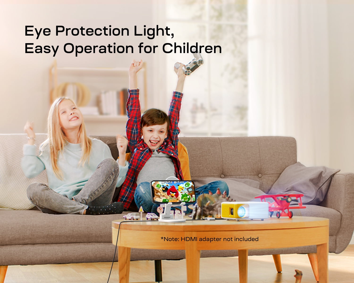 CocoBear Mini Projector with 5G WiFi & Bluetooth 5.1, Native 720P, 1080P Supported, 9000 Lumens, Portable Outdoor Movie Projector, Up to 120" Display
