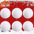 thumbnail image 3 of 6/60 bolas de nieve de espuma blanca, bolas de nieve artificiales falsas, adornos de piel para árbol de Navidad, colgantes para niños, decoración para fiesta de Navidad y Año Nuevo, 3 of 5