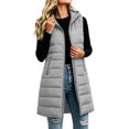 thumbnail image 2 of Yutgune Women's Long Hooded Puffer Vest Zip Up Sleeveless Quilted Jacket with Zipper Pockets, 2 of 8