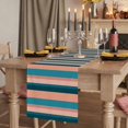 thumbnail image 2 of Table Runners 36 Inches Long Dress Scarves, Blue Pink Striped Farmhouse Kitchen/Dining Table Runner, Short Coffee Tablerunners, Farmhouse Stripe 13x36 Inch, 2 of 9