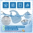 thumbnail image 5 of Lumikrypt 6 Pieces Stainless Steel Baby Feeding Set, Baby Suction Plate, Bowl, Sippy Cup with Straw, Bib, Spoon & Fork, BPA-Free Toddler Self Feeding Supplies Set, 5 of 7