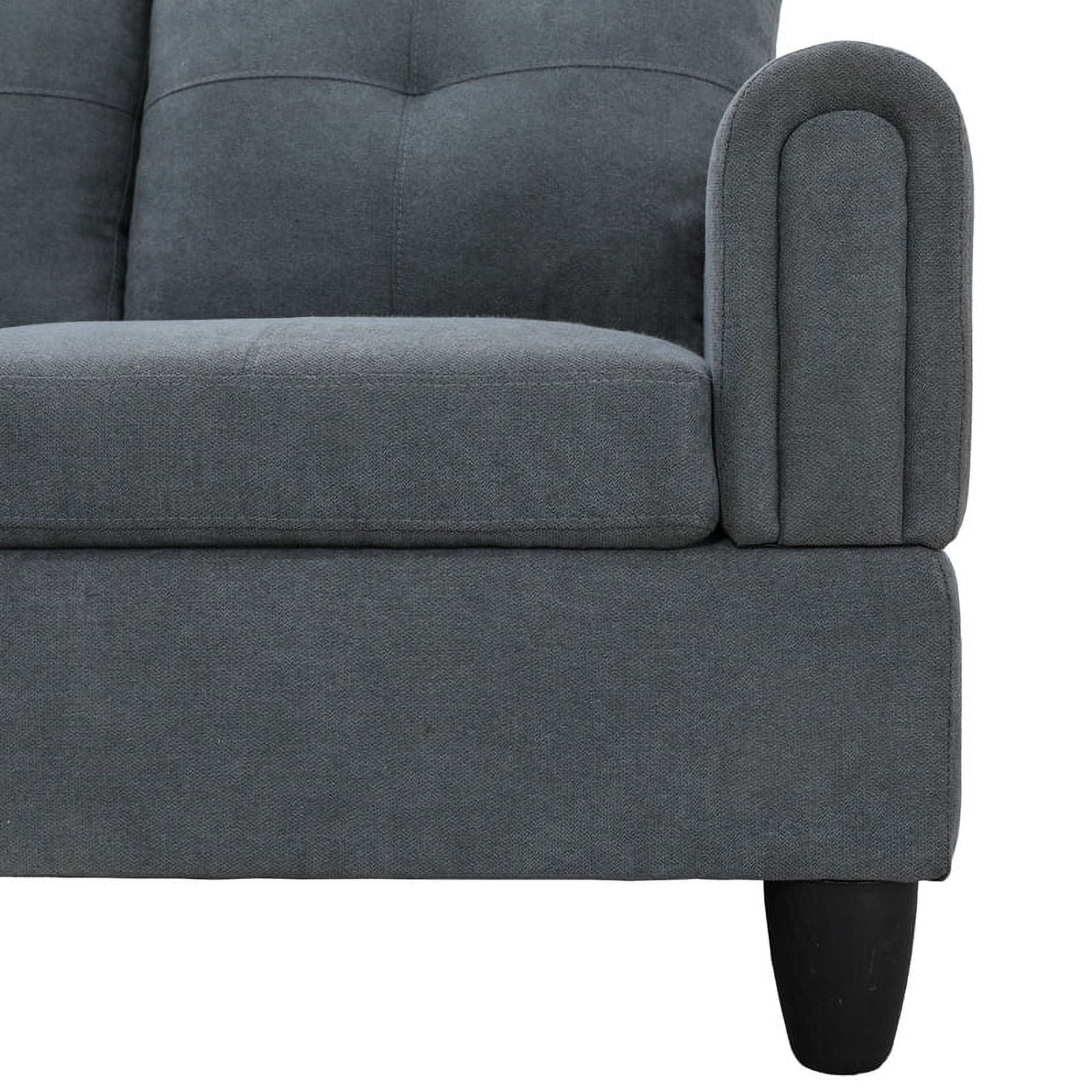 Hommoo Convertible Sectional Sofa Couch, Modern L-Shaped Couch Sofa Sectional for Small Living Room, Apartment and Small Space, Dark Grey
