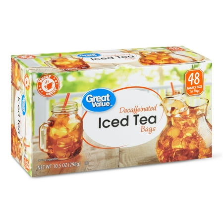 Great Value Decaffeinated Iced Tea Bags, 10.5 oz, 48