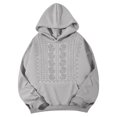 thumbnail image 2 of Women's Floral Embroidered Hoodie Sweatshirt, Long Sleeve Kangaroo Pocket Relaxed Pullover Top for Casual Everyday Wear, 2 of 4