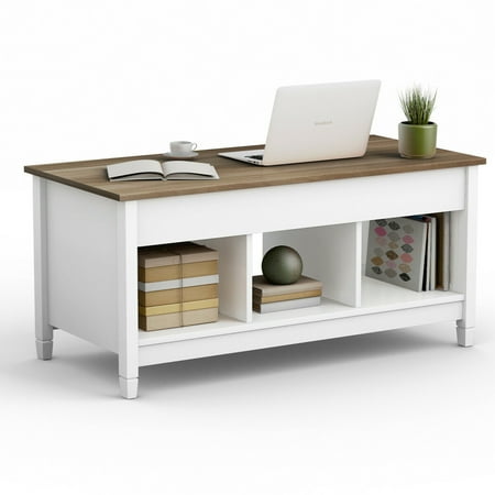 Lift Top Coffee Table W Hidden Compartment And Storage Shelves