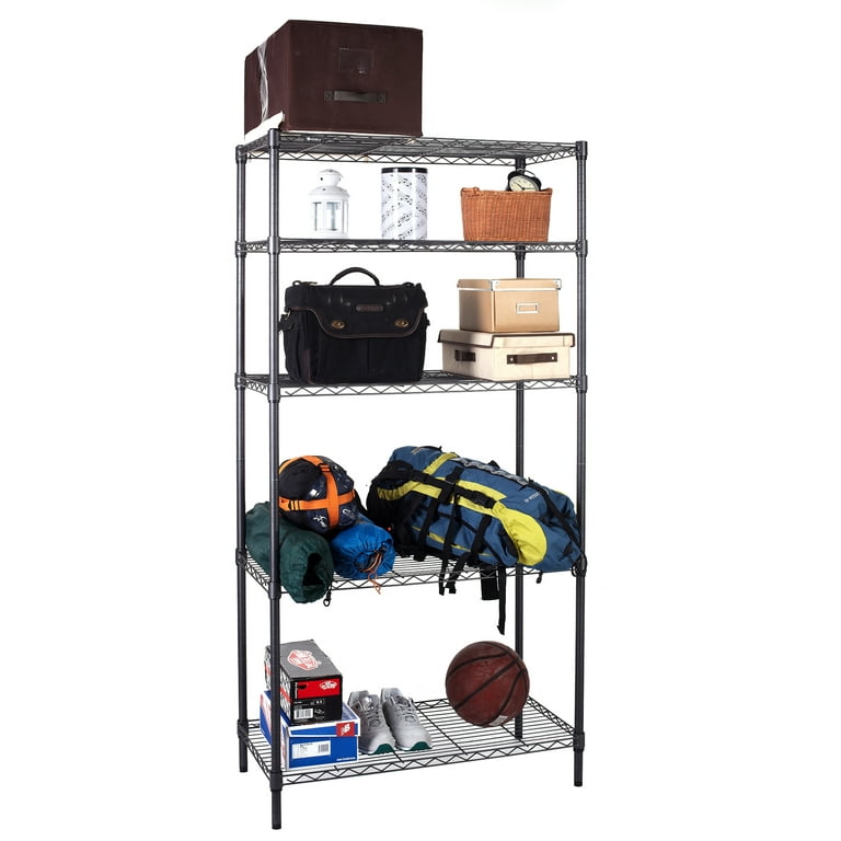 Segmart 5-Tier Bakers Rack, Heavy Duty Kitchen Food Storage Shelf, Adjustable Height Metal Shelving, Sturdy Bookshelves for Keeping Clothes Snacks