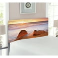 thumbnail image 2 of Beach Headboard, Fantasy Seascape in Exotic Hawaiian Water Sea Sky Peace Relax Theme in Nature Print, Upholstered Decorative Metal Bed Headboard with Memory Foam, Twin Size, Cream White, by Ambesonne, 2 of 4