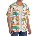thumbnail image 2 of Daiia Fall Pumpkins And Sunflowers Men's Linen Shirts Short Sleeve Casual Shirts Button Down Shirt for Men Beach Summer Wedding Shirt-Large, 2 of 6
