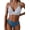 Blue Stripe Floral, variant on Women's Push Up V Neck Bikini Sets Criss Cross Back Two Piece Bathing Suit