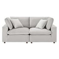 thumbnail image 3 of Loveseat Sofa, Velvet, Light Grey Gray, Modern Contemporary Urban Design, Living Lounge Room Hotel Lobby Hospitality, 3 of 8