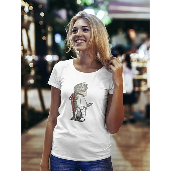 Kitty Warrior Catches Cat T-Shirt Women -Image by Shutterstock, Female Large