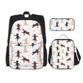 thumbnail image 1 of Bingfone Yoga Labrador Retriever for Backpack Lunch Bag Pencil Case Set, Large Capacity School Backpack Combination Three-piece Set, Unisex, 1 of 7