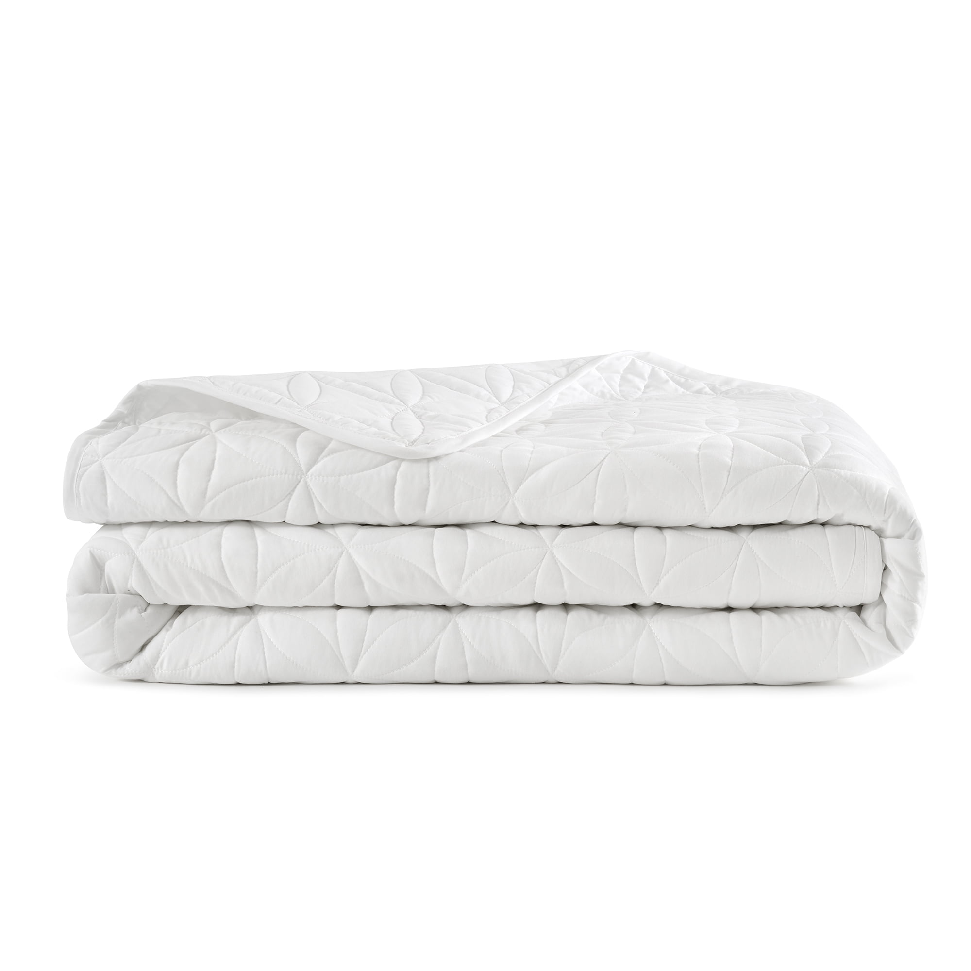 GAIAM Microfiber Quilt - Plain Weave, Soft Brushed Finish, Lightweight & Easy Care- Full/Queen Brilliant White