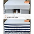 thumbnail image 6 of Blue White Stripes Bed Skirt Queen Size 16" Drop Sea Blue Striped Modern Style Ruffled Wrap Around Bed Skirts Adjustable Elastic Bedskirt Dust Ruffle for Queen Size Bed, 6 of 7