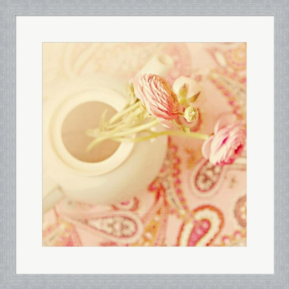 Teapot with Peonies by Sarah Gardner, Framed Wall Art, 19.5W x 19.5H