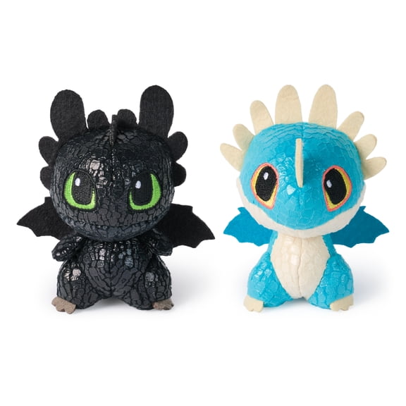 Dreamworks Dragons How to Train Your Dragon Mini Plushies, Toothless & Deadly Nadder 2-Pack, 3” Stuffed Animals, Kids Toys for Boys Ages 4 & Up
